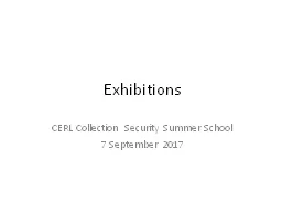 Exhibitions CERL  Collection