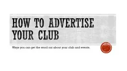 How to Advertise your club
