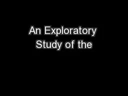 An Exploratory Study of the