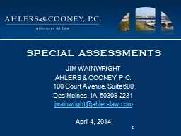 SPECIAL ASSESSMENTS JIM WAINWRIGHT