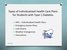 Types of Individualized Health Care Plans for Students with Type 1 Diabetes