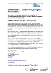 Call for Artists Craftspeople Designers Artistmakers