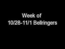 Week of 10/28-11/1 Bellringers