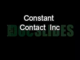 Constant Contact  Inc