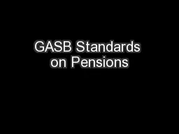 GASB Standards on Pensions