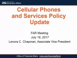 Cellular Phones  and  Services Policy