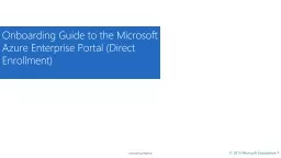 Onboarding Guide to the Microsoft Azure Enterprise Portal (Direct Enrollment)