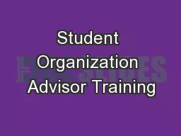 Student Organization Advisor Training