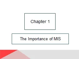 The Importance of MIS Chapter 1