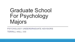 Graduate School For Psychology Majors