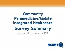 Community  Paramedicine /Mobile Integrated Healthcare