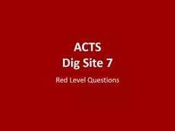 ACTS Dig Site 7 Red Level Questions