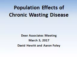 Population Effects of Chronic Wasting Disease