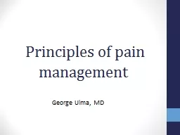 Principles of pain management