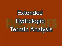 Extended Hydrologic Terrain Analysis