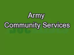 Army Community Services