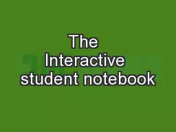 The  Interactive student notebook