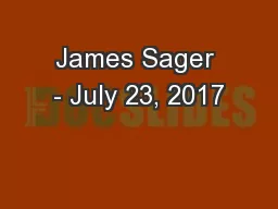 James Sager - July 23, 2017