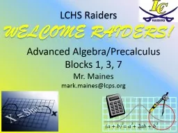 Advanced Algebra/Precalculus