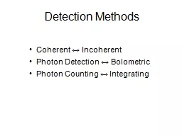 Detection Methods Coherent
