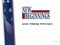 Lesson 3 Planning Performance
