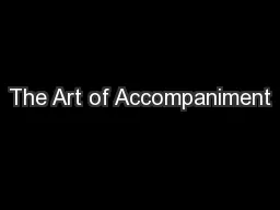 The Art of Accompaniment