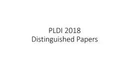 PLDI 2018  Program-Chair Report