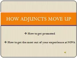 ADJUNCT FACULTY PROMOTION PROCESS