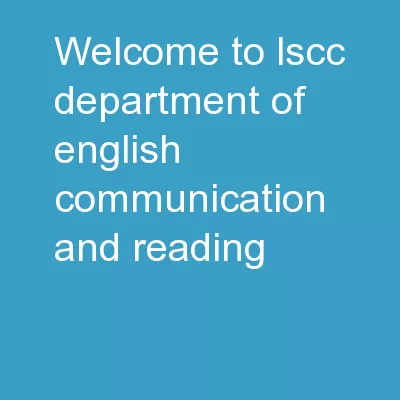 Welcome to LSCC Department of English, Communication, and Reading