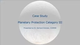 Case Study Planetary Protection Category III