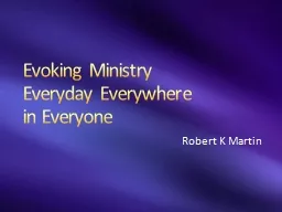 Evoking Ministry  Everyday Everywhere