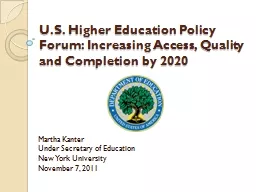 U.S. Higher Education Policy Forum: