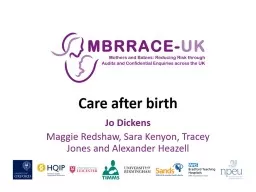 Care after birth Areas of care focussed on