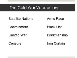 The Cold War Vocabulary