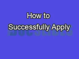 How to Successfully Apply
