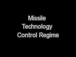 Missile Technology Control Regime
