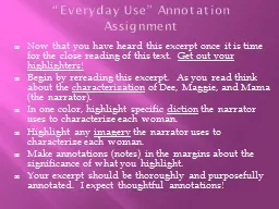 “Everyday Use” Annotation Assignment