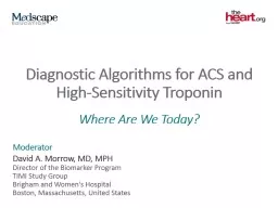 Diagnostic Algorithms for ACS and High-Sensitivity Troponin