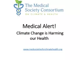 Medical Alert!   Climate Change is Harming