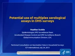 Potential use of multiplex serological assays