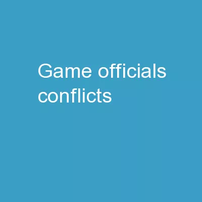 Game Officials Conflicts