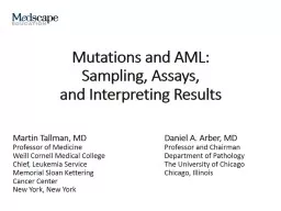 Mutations and AML: Sampling, Assays,