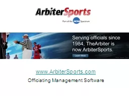 www.ArbiterSports.com   Officiating Management