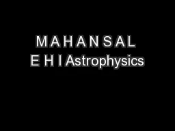 M A H A N S A L E H I Astrophysics