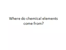 Where do chemical elements come from?