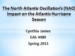 Cynthia James EAS 4480 Spring 2013