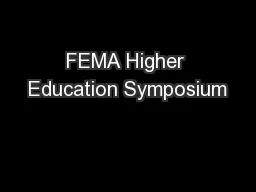FEMA Higher Education Symposium