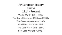 AP European History Unit 4
