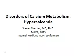 Disorders of Calcium Metabolism: