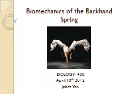 Biomechanics of the Backhand Spring